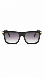 Prada Rectangular Sunglasses – Matte Black Frame with Grey Gradient Lenses