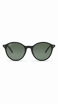 Ray-Ban Round Sunglasses – Matte Black Frame with Green Lenses