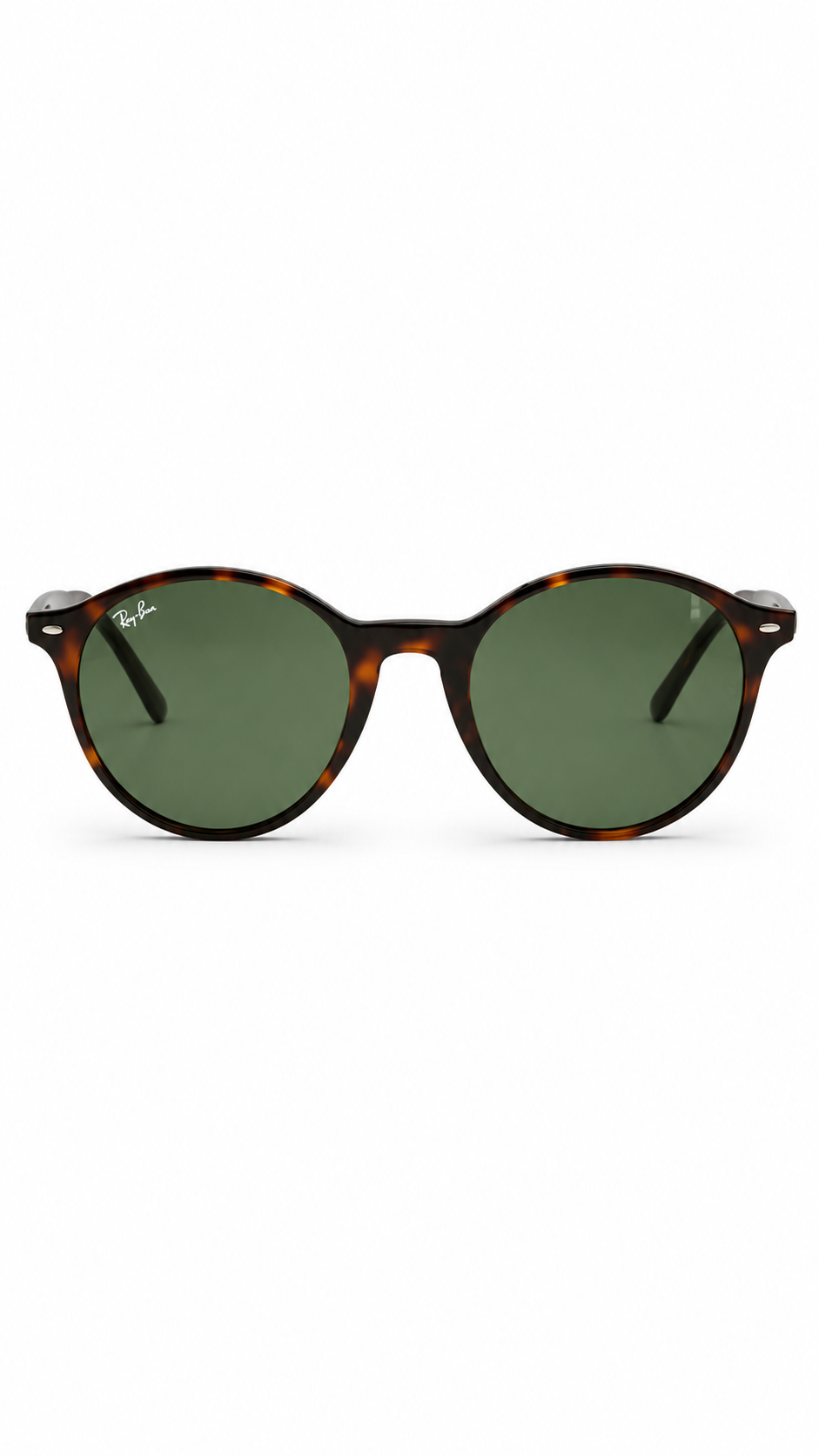 Ray-Ban Round Sunglasses – Havana Tortoise Frame with Green Lenses