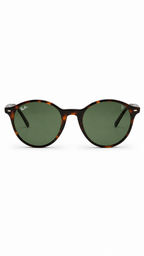 Ray-Ban Round Sunglasses – Havana Tortoise Frame with Green Lenses