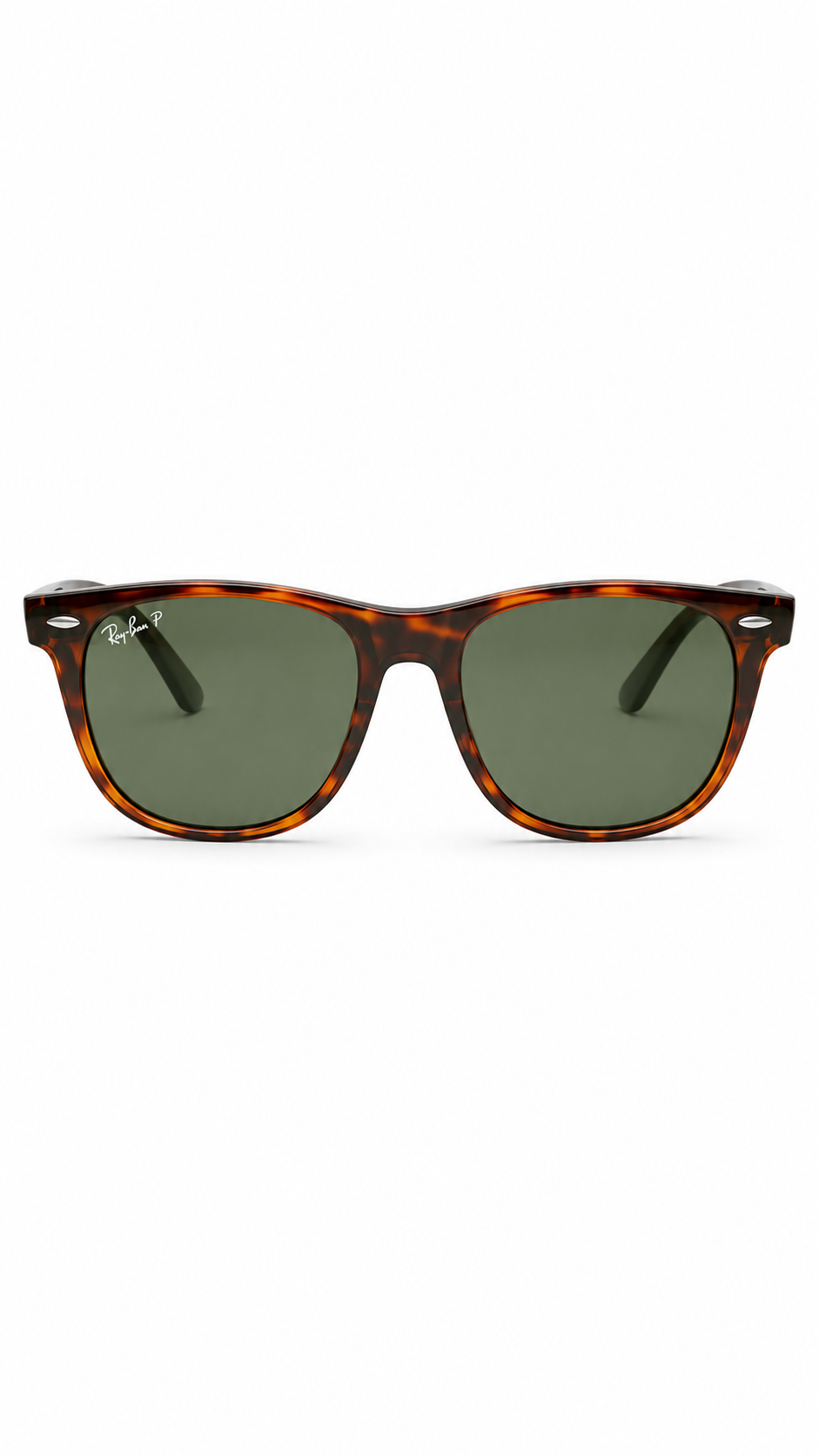 Ray-Ban Wayfarer Sunglasses – Polarized Havana Frame with Green Lenses