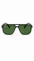 Ray-Ban Square Green Lens Sunglasses – Black Frame