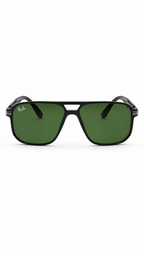 Ray-Ban Square Green Lens Sunglasses – Black Frame