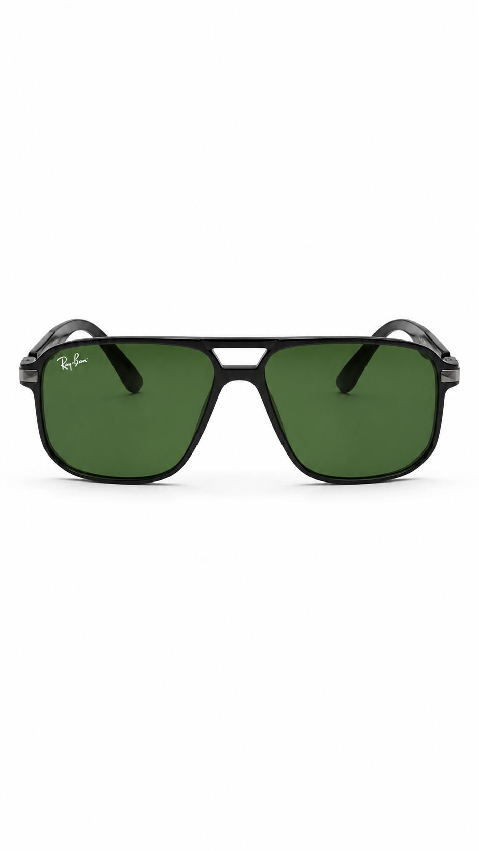 Ray-Ban Square Green Lens Sunglasses – Black Frame