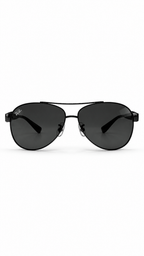 Ray-Ban RB3386 004/71  Black Metal Aviator Sunglasses – Grey Lenses