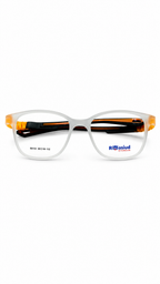 Roosiud Eyewear 86152 Clear Crystal Square Optical Frame – Orange & Black Temple