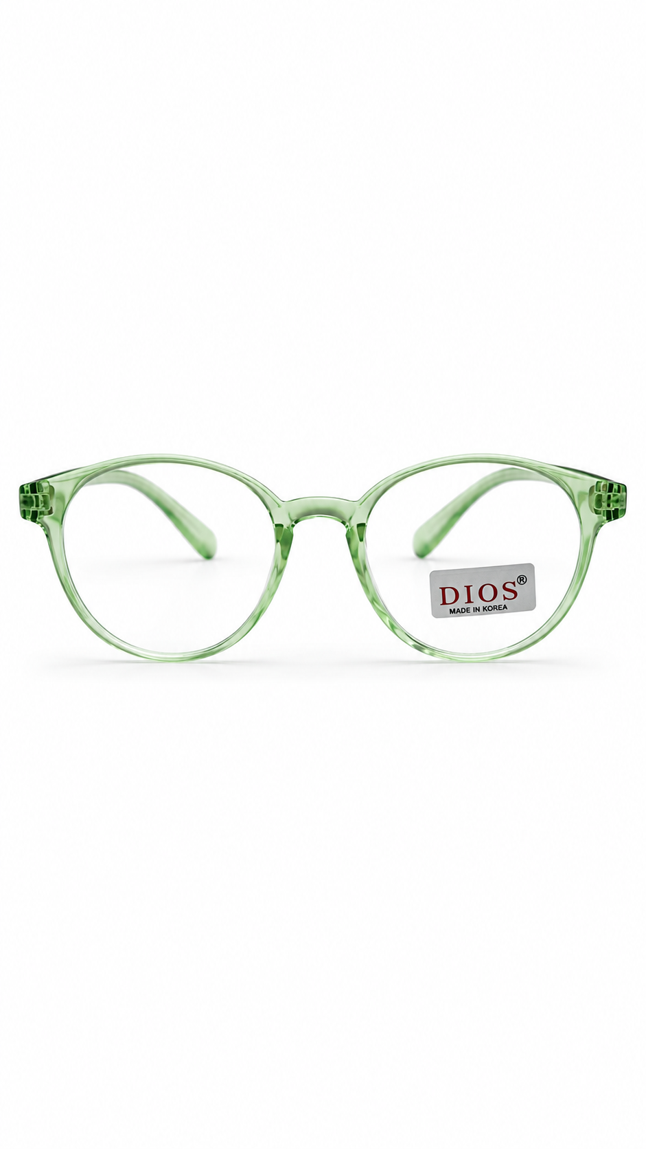 Dios Korean Made Round Transparent Green Eyeglasses