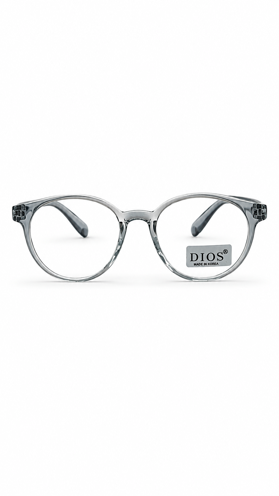 Dios Korean Made Transparent Gray Round Eyeglasses Model 2018