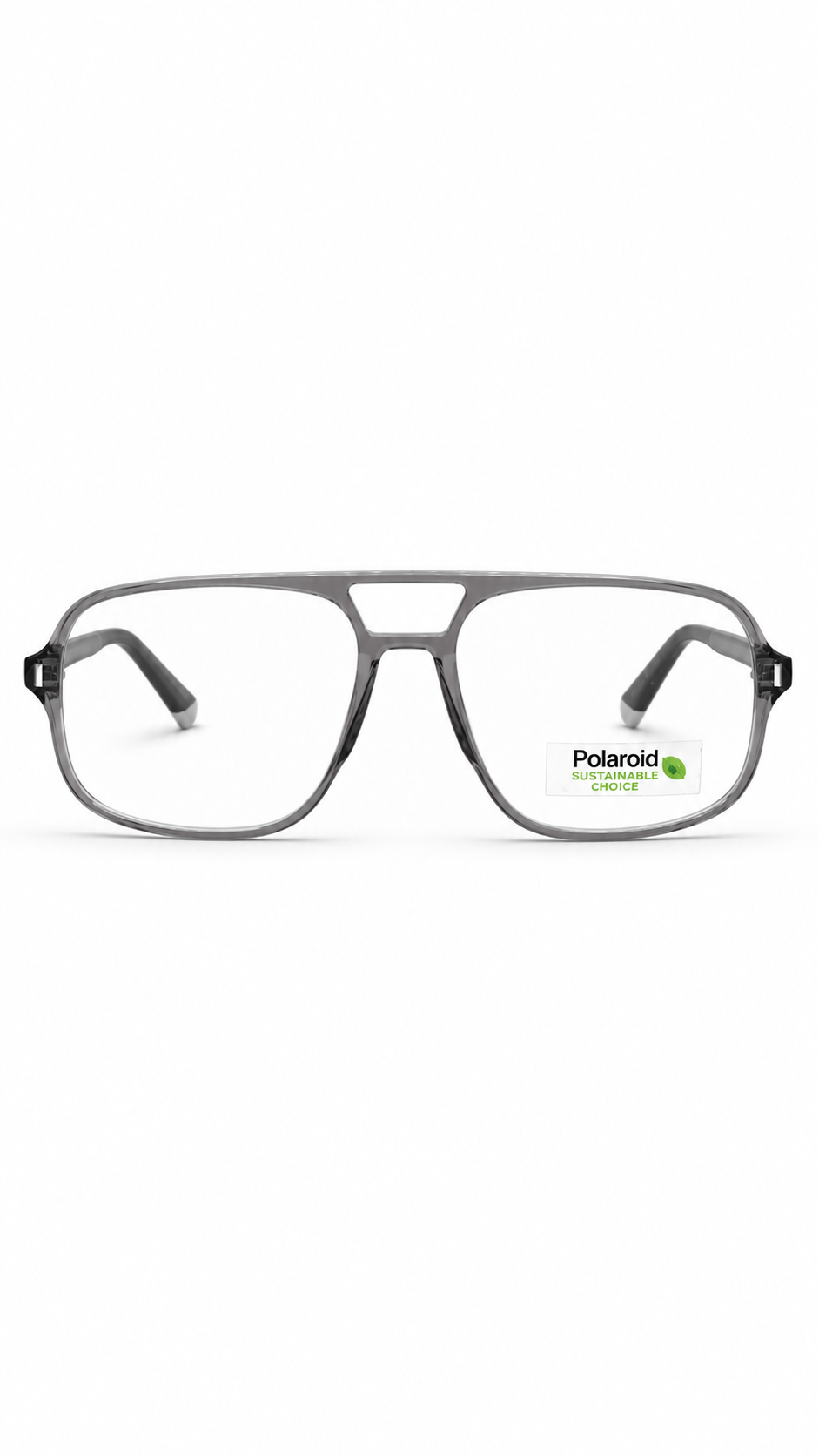 Polaroid PLD D527 KB7 Translucent Grey Sustainable Choice Aviator Eyeglasses 145