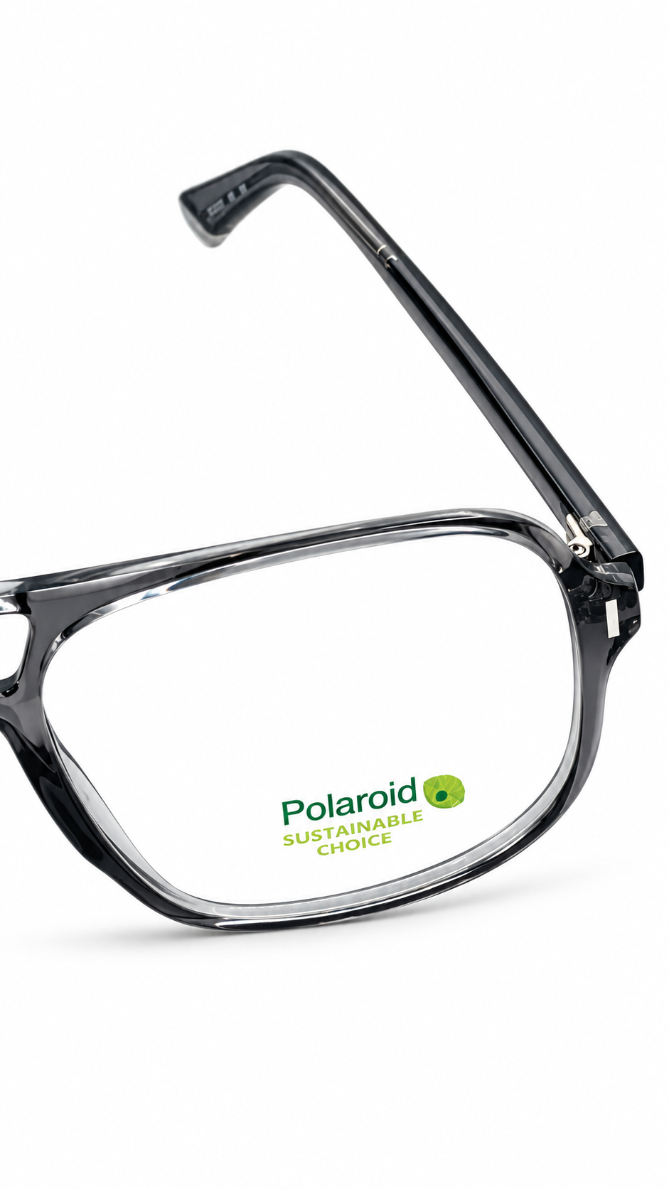Polaroid PLD D527 KB7 Translucent Grey Sustainable Choice Aviator Eyeglasses 145