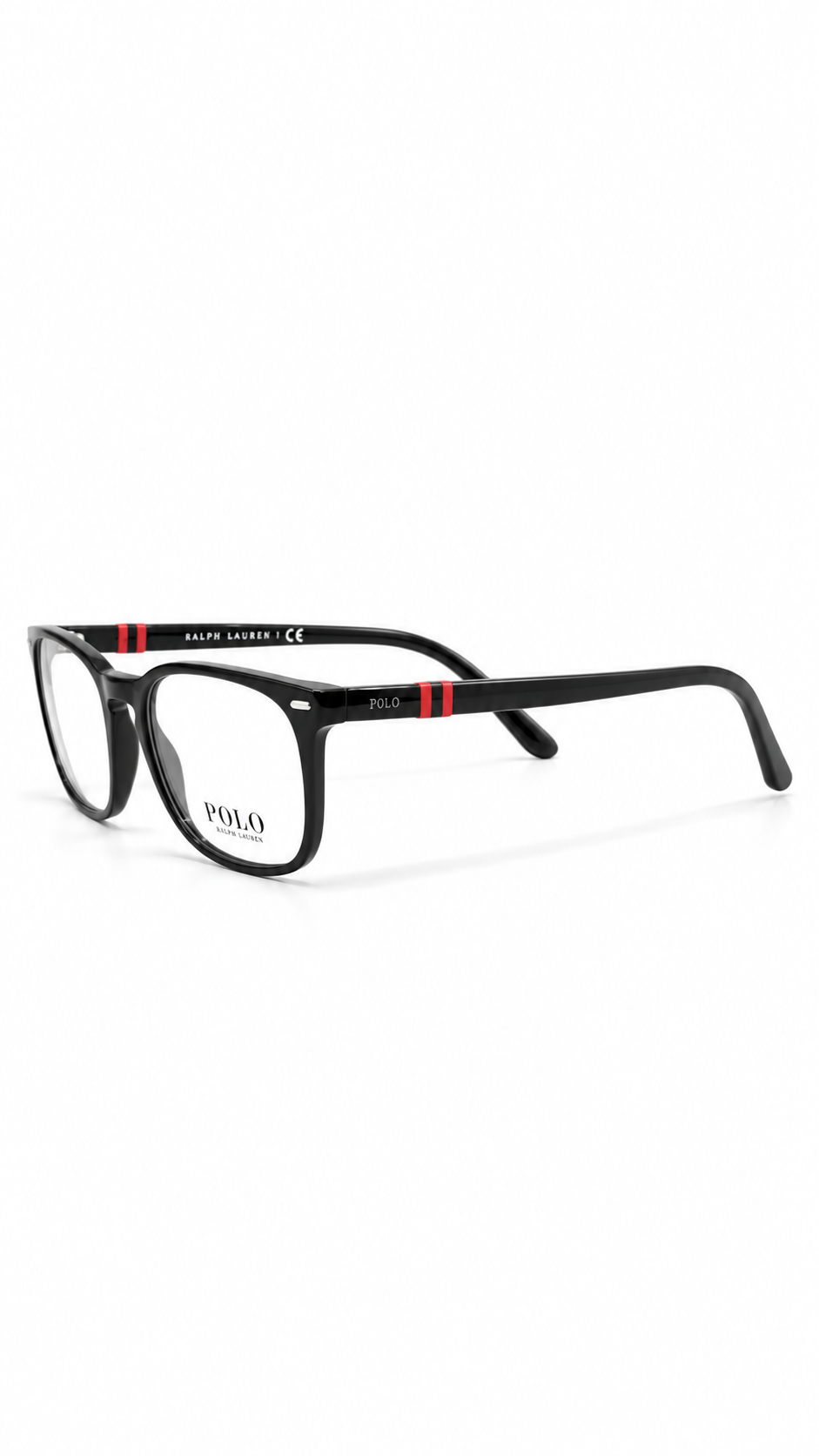 Polo Ralph Lauren PH 2209 5001 Black Red Stripe Eyeglasses 51-19-145