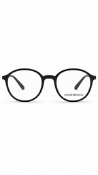 Emporio Armani EA 3225 5001 Matte Black Round Eyeglasses 52-20-145