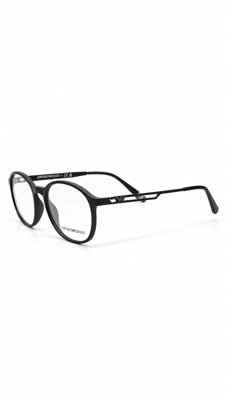Emporio Armani EA 3225 5001 Matte Black Round Eyeglasses 52-20-145