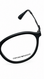 Emporio Armani EA 3225 5001 Matte Black Round Eyeglasses 52-20-145