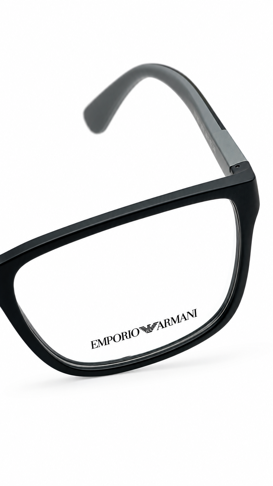 Emporio Armani EA 3091 5001 Matte Black Rectangular Eyeglasses 55-17-145