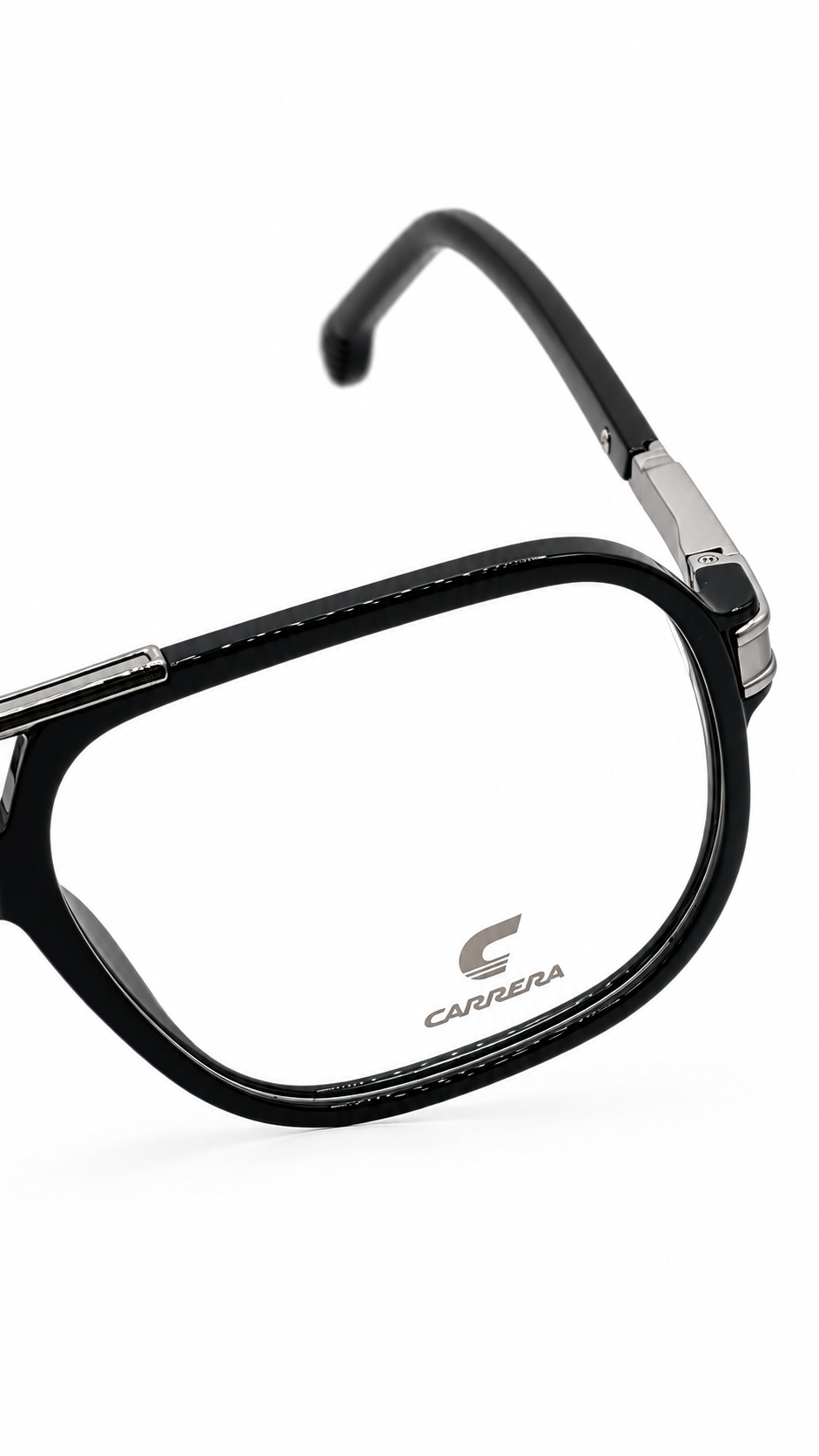 Carrera 1134 807 Black Aviator Eyeglasses with Silver Top Bar