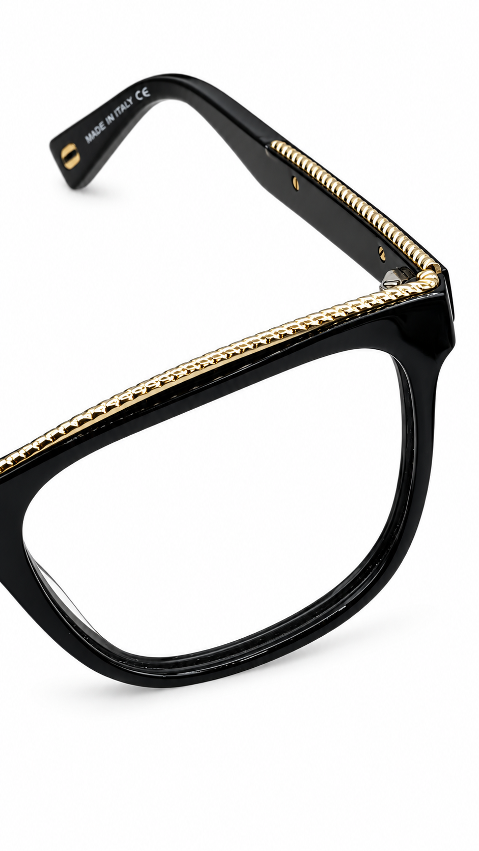 Marc Jacobs 19 Black Gold Brow Accent Cat-Eye Eyeglasses 54mm