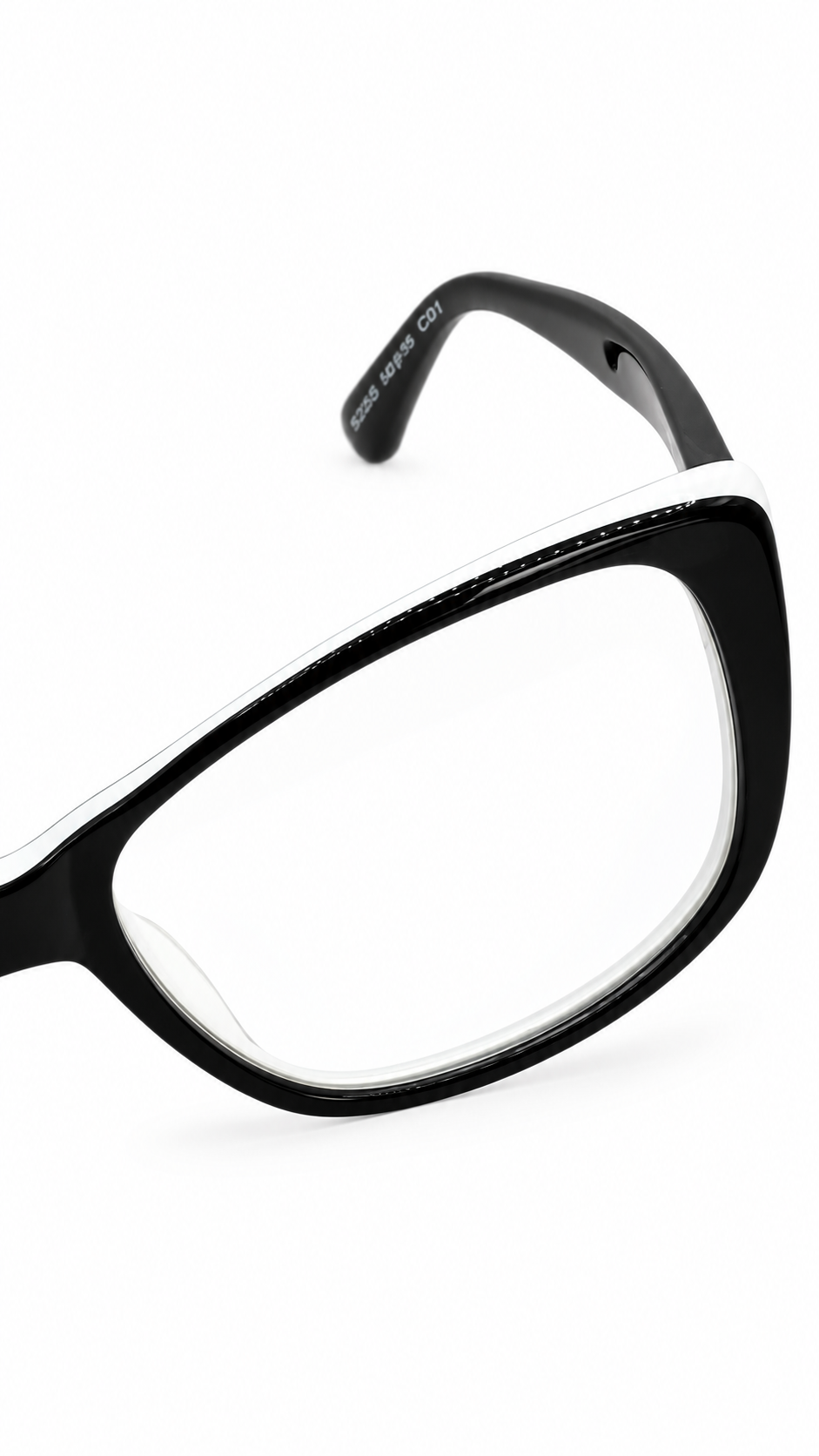 Evangelista 30516182 Black White Browline Glasses 54mm