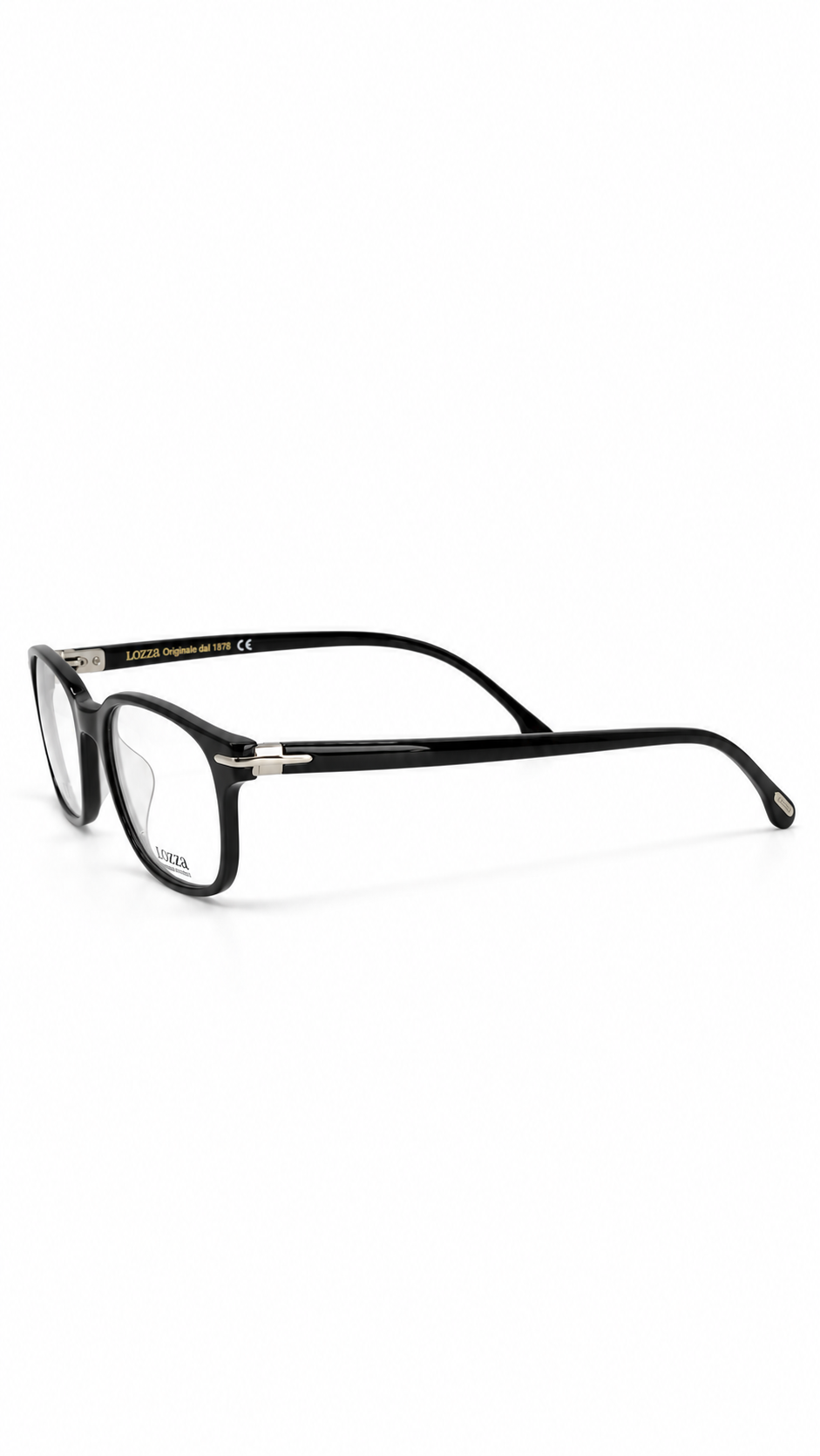 Lozza VL4057 700Y Black Italian Acetate Optical Eyeglasses