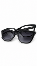 Love Moschino MOL071/CS 80799 Black Cat-Eye Clip-On Sunglasses