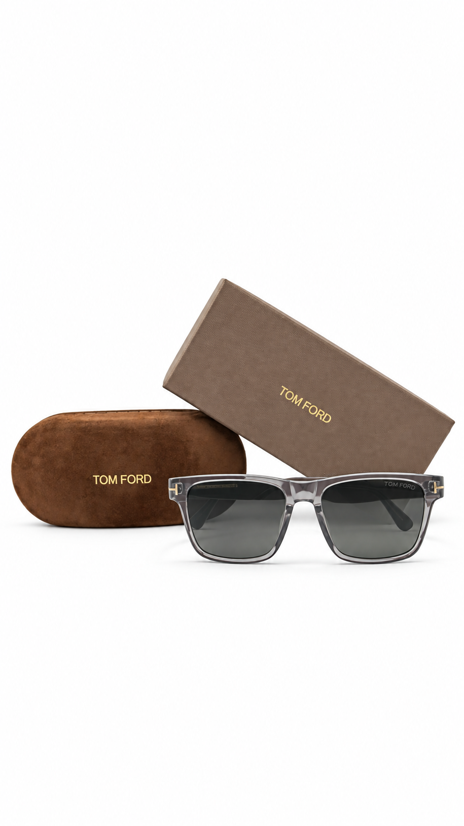 Tom Ford Calder TF1205 035 Translucent Grey Sunglasses