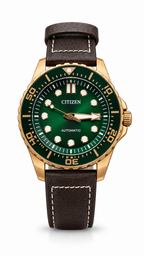 Citizen Automatic Diver-Style Watch – Sunray Green Dial & Rose Gold Case
