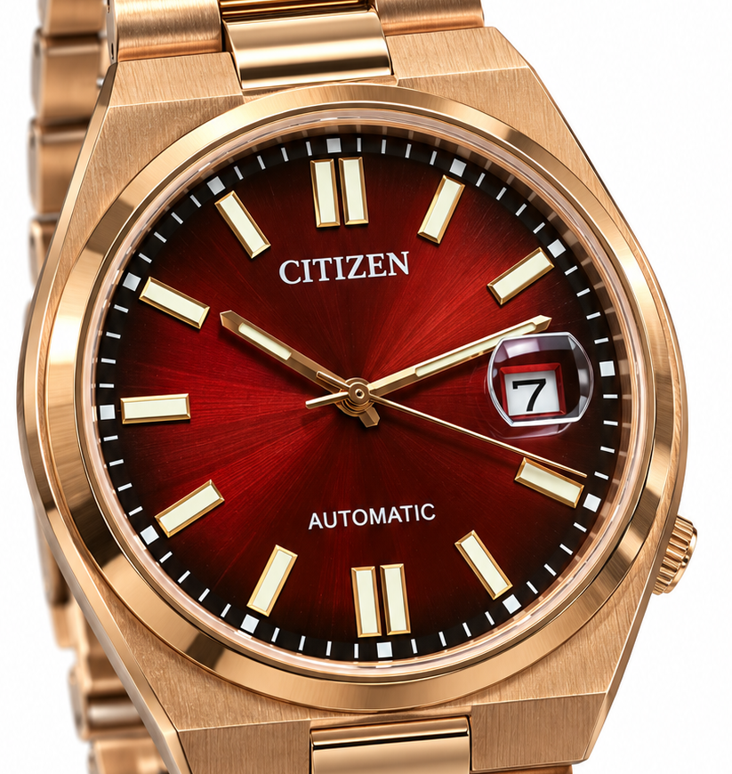 Citizen Tsuyosa Rose Gold Red Dial Watch