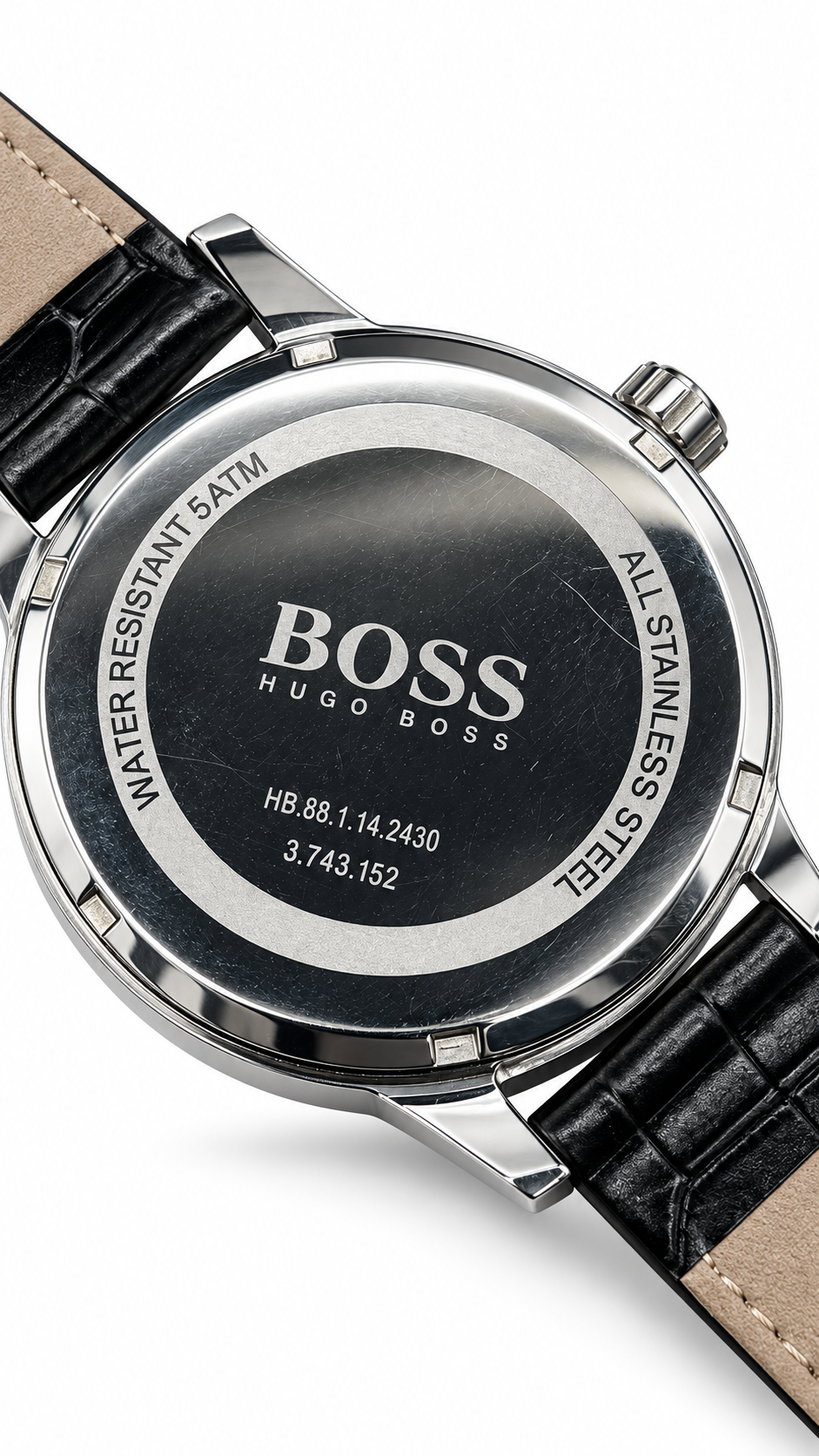 Hugo Boss Black Dial Leather Watch