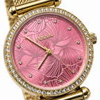 Fossil BQ3777 Gold Pink Floral Dial Watch