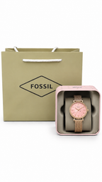 Fossil BQ3777 Gold Pink Floral Dial Watch
