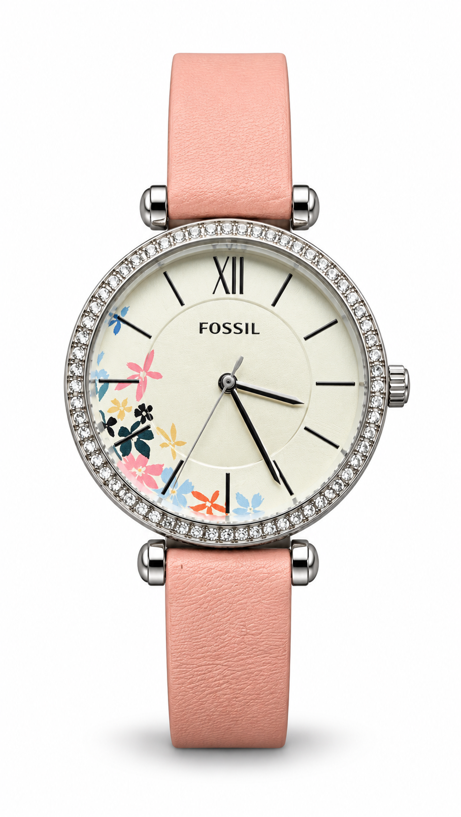 Fossil BQ3795 Pink Leather Floral Watch