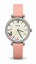 Fossil BQ3795 Pink Leather Floral Watch