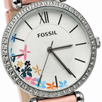 Fossil BQ3795 Pink Leather Floral Watch