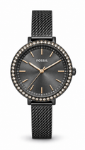 Fossil BQ3459 Black Mesh Crystal Watch