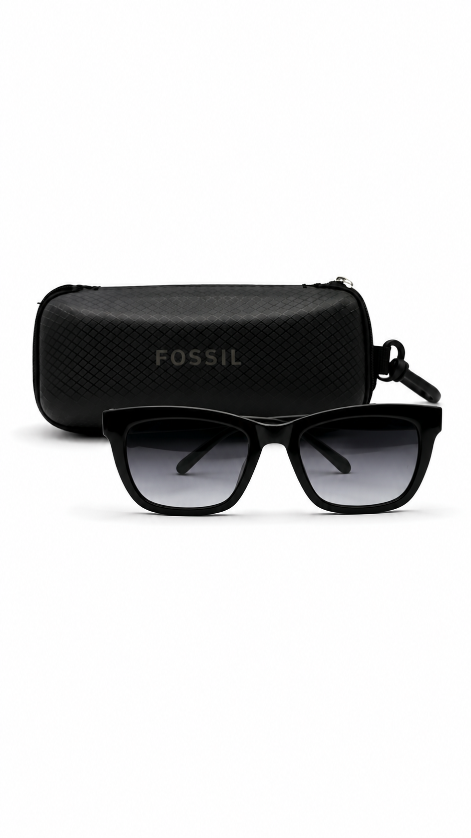 Fossil FOS 2119/S 8079O 51mm Women's Square Black Acetate Sunglasses Grey Gradient Lenses
