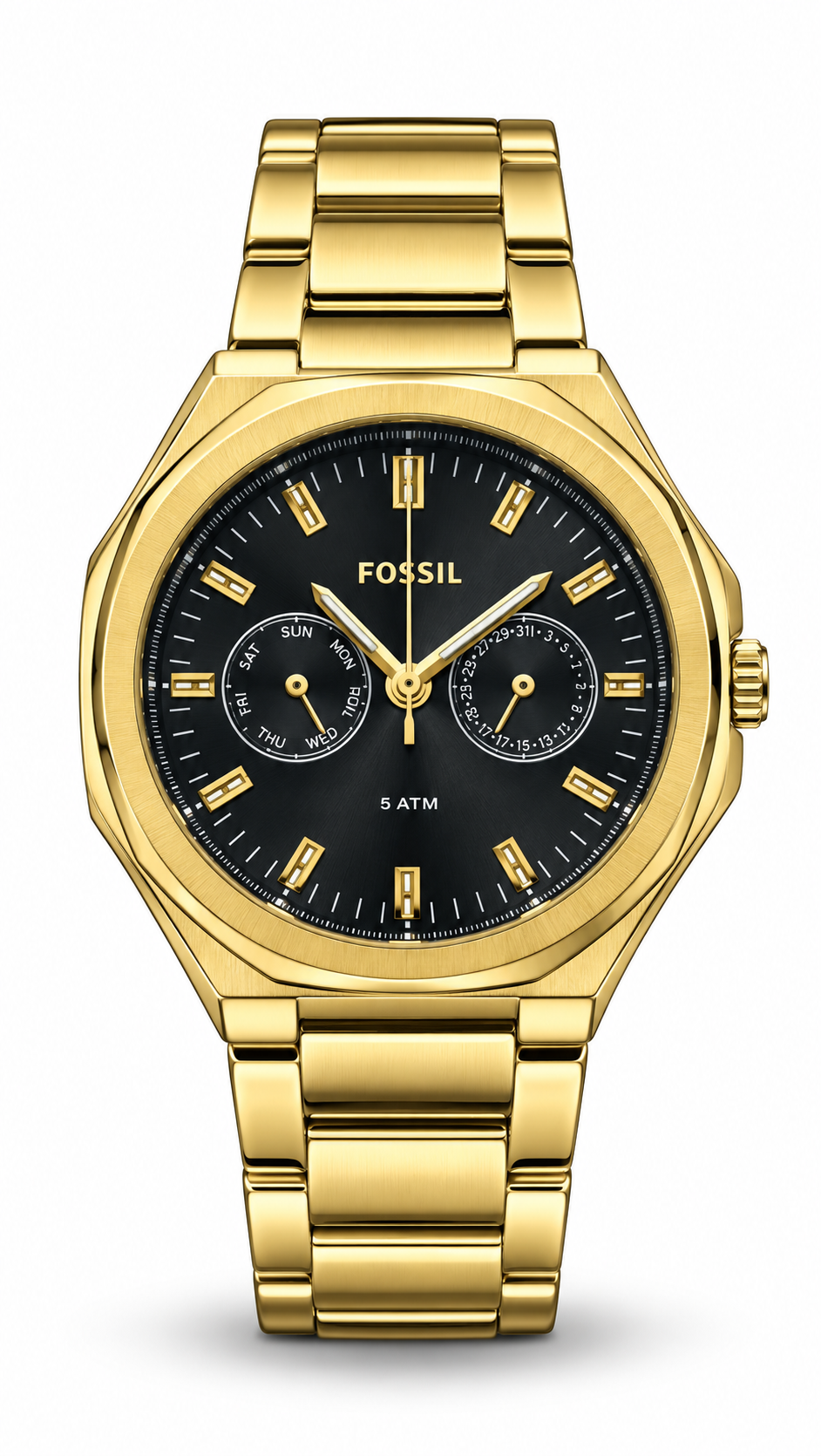 Fossil BQ2677 Gold Octagonal Black Dial Watch