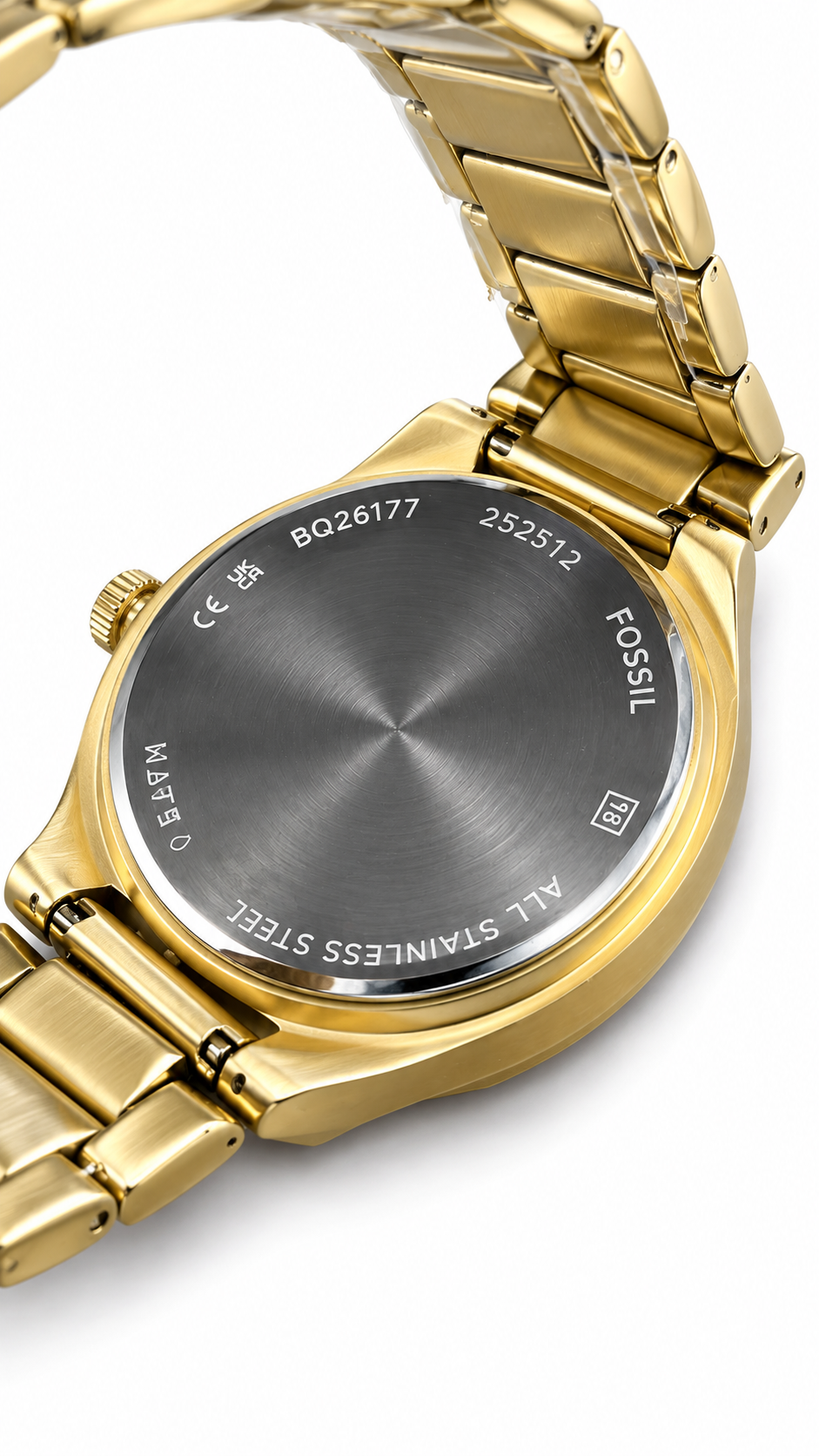 Fossil BQ2677 Gold Octagonal Black Dial Watch