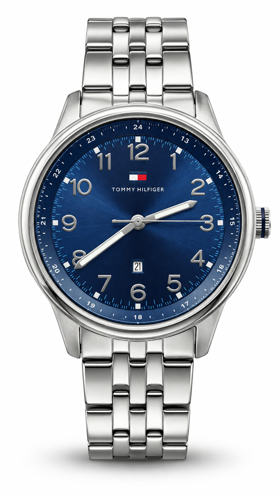 Tommy Hilfiger Blue Dial Stainless Steel Watch