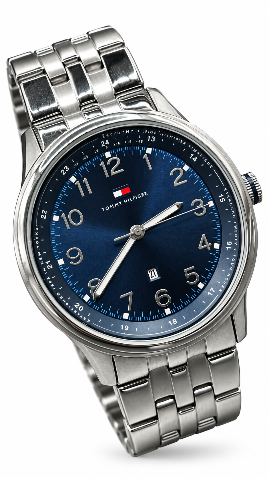 Tommy Hilfiger Blue Dial Stainless Steel Watch
