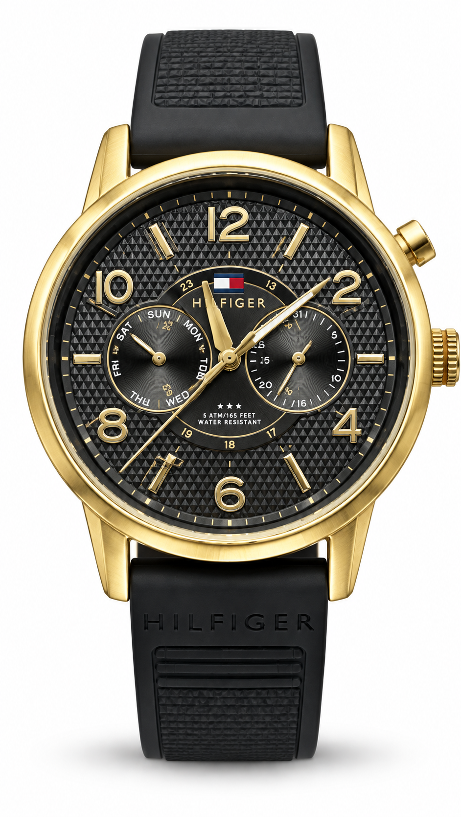 Tommy Hilfiger Gold & Black Silicone Watch