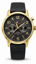 Tommy Hilfiger Gold & Black Silicone Watch