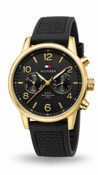 Tommy Hilfiger Gold & Black Silicone Watch