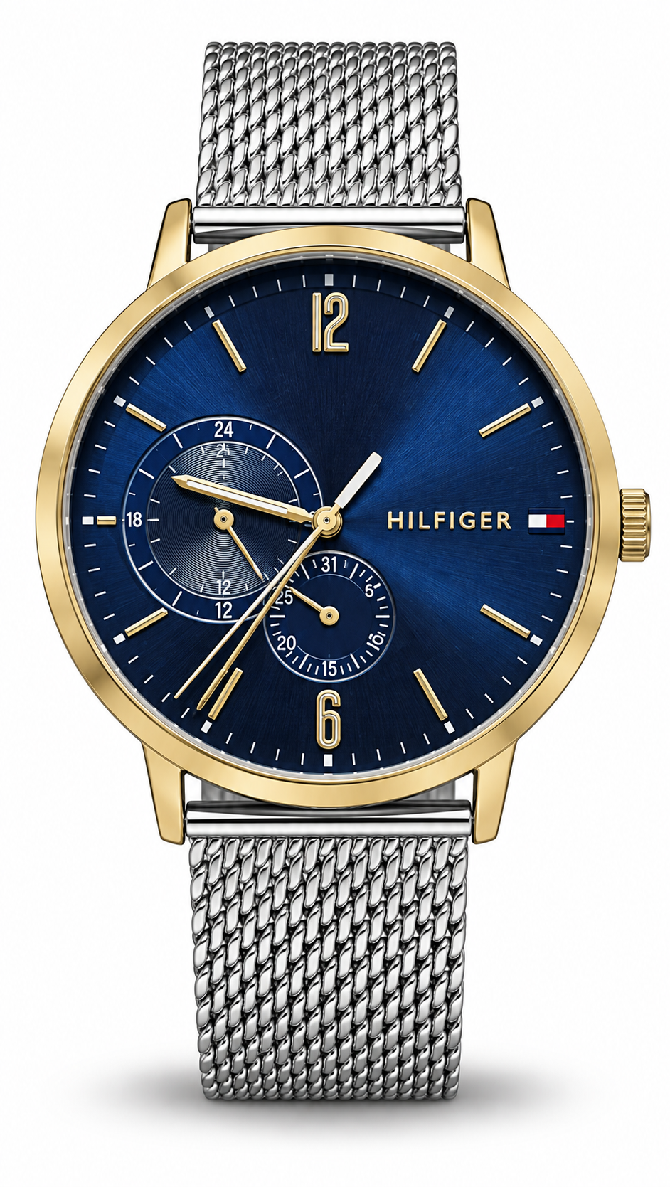Tommy Hilfiger TH.354.1.20.2457 Two-Tone Blue Dial Stainless Steel Mesh Men's Watch