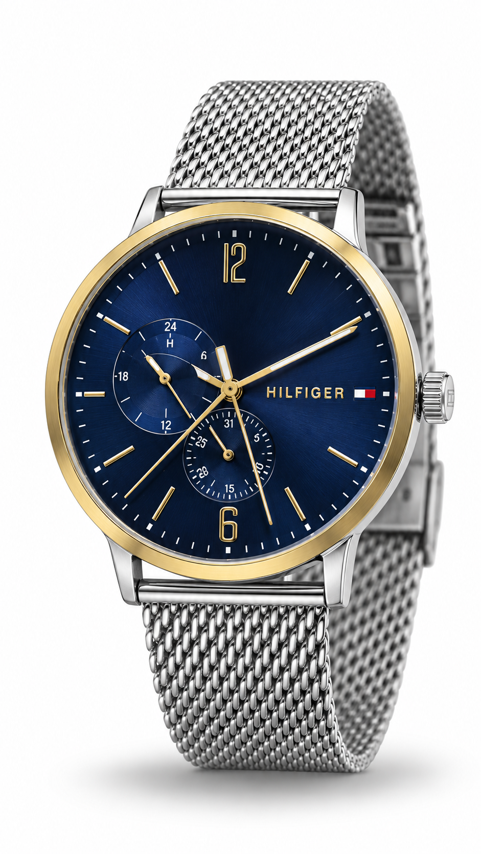 Tommy Hilfiger TH.354.1.20.2457 Two-Tone Blue Dial Stainless Steel Mesh Men's Watch