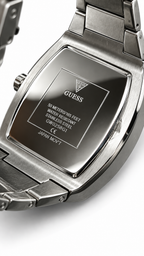 GUESS GW0387G1 Stainless Steel Tonneau Case Diamond Accent Black Dial Men's Watch