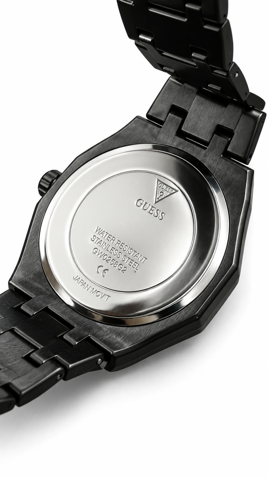 GUESS GW0263G1 All Black Octagon Bezel Roman Numeral Men's Watch
