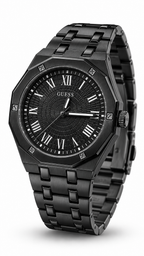 GUESS GW0263G1 All Black Octagon Bezel Roman Numeral Men's Watch