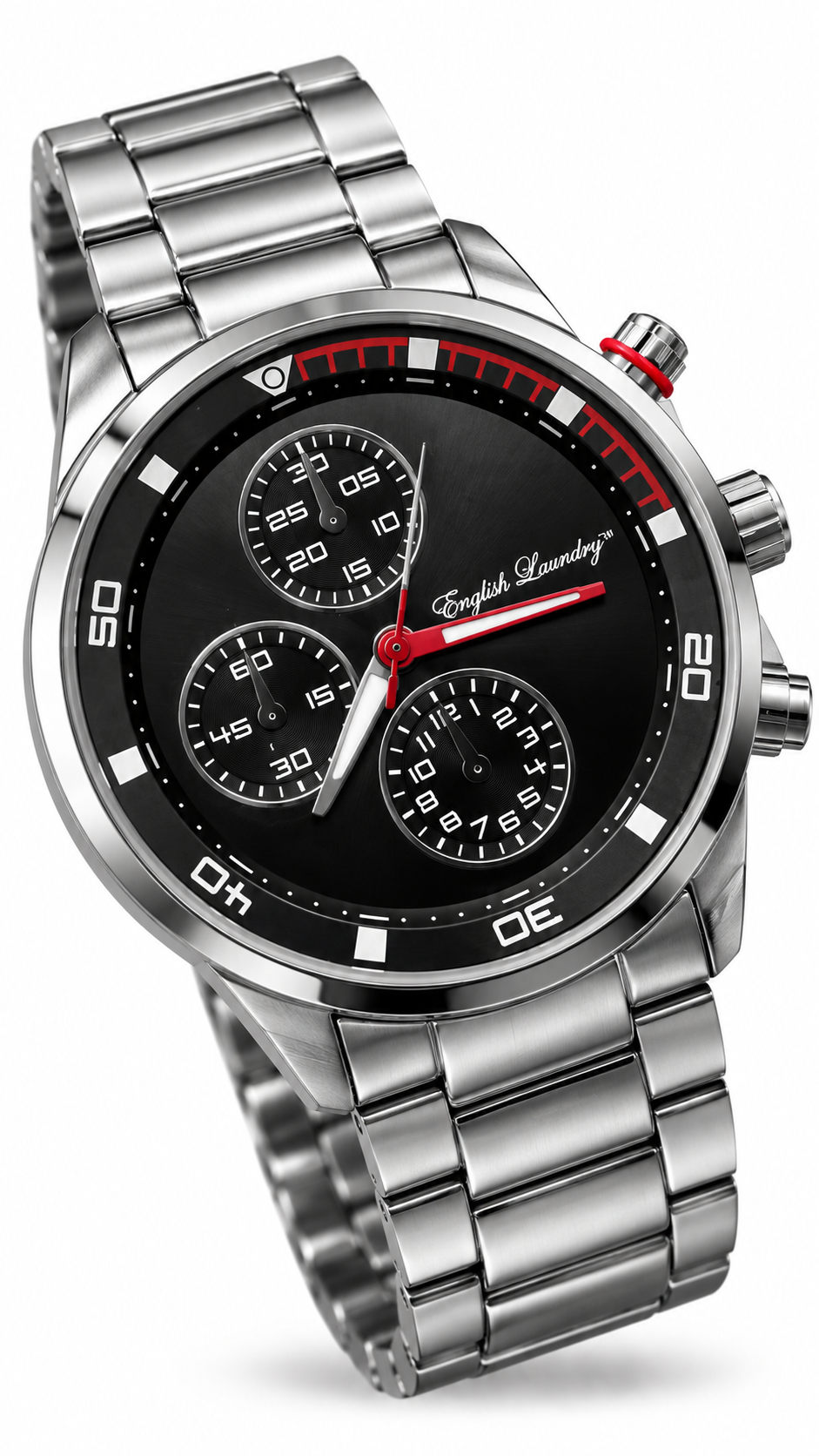 English Laundry EL4009 Stainless Steel Men's Watch with Black Chronograph Dial