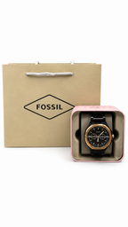 Fossil Black & Rose Gold Multifunction Watch BQ2645
