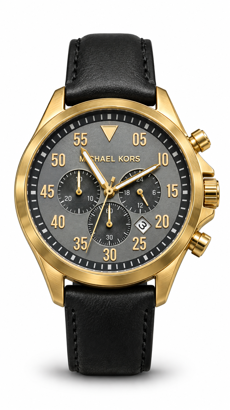 Michael Kors Gauge Black Leather Watch MK8535